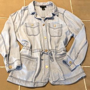 Lane Bryant Blue Tie Waist Anorak Jacket 14/16